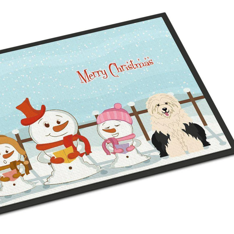 商品Caroline's Treasures|24 in x 36 in Merry Christmas Carolers Old English Sheepdog Door Mat Indoor/Outdoor,价格¥312,第1张图片