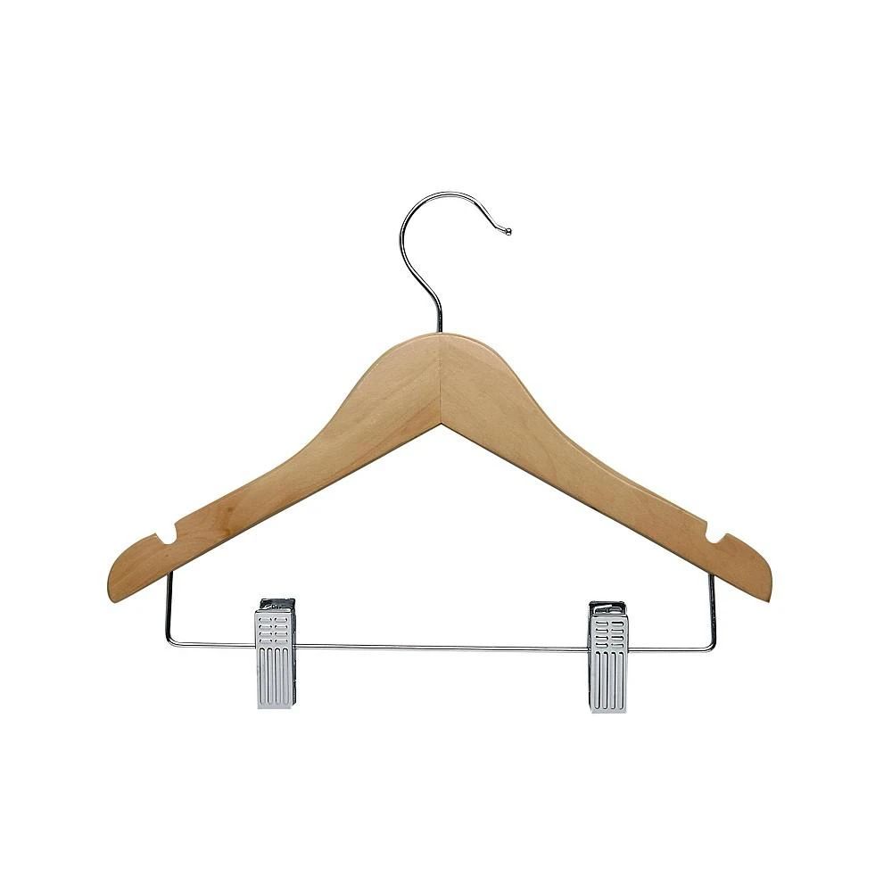 商品Honey Can Do|Kids Wood Hangers with Clips, Set of 10,价格¥165,第1张图片