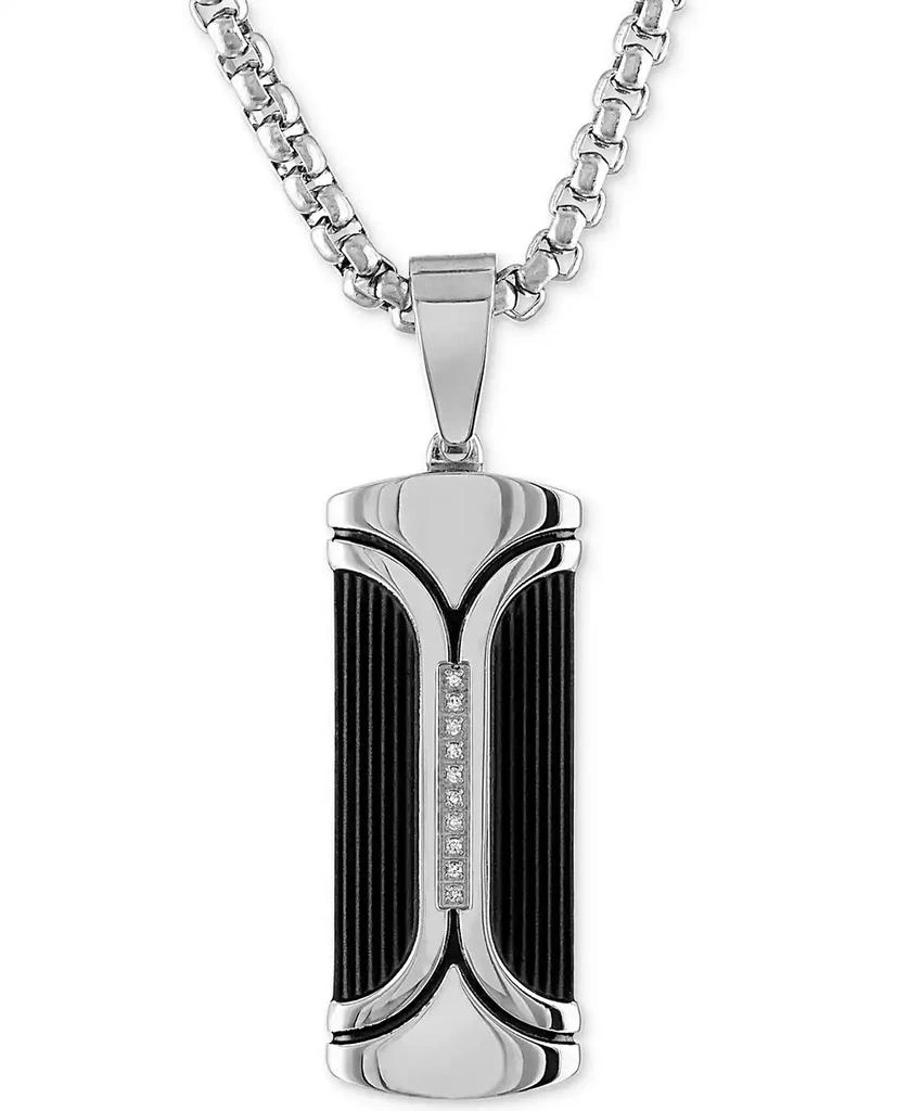 商品Esquire Men's Jewelry|Diamond Accent Dog Tag 22" Pendant Necklace, Created for Macy's,价格¥674,第1张图片