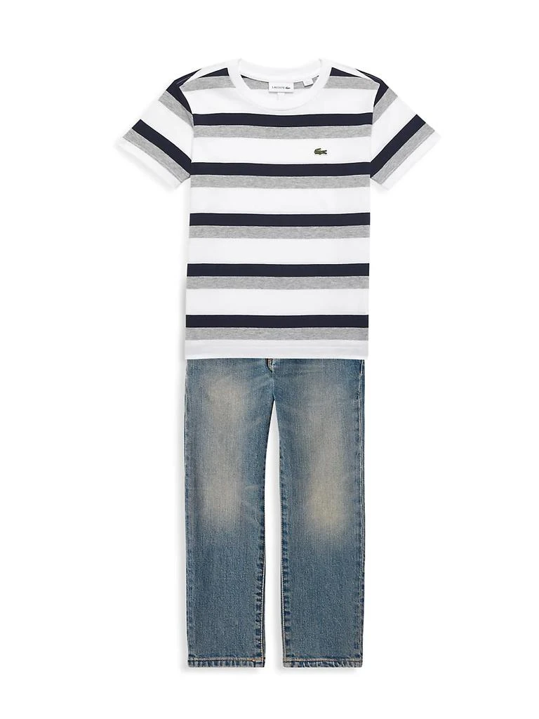 商品Lacoste|Little Boy's & Boy's Striped Crewneck T-Shirt,价格¥210,第2张图片详细描述