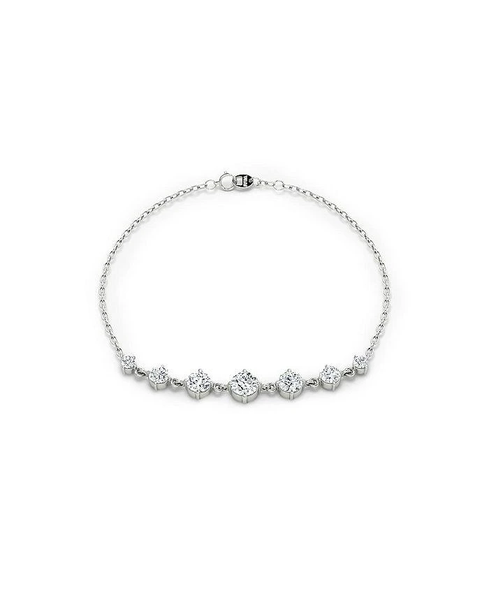 商品VRAI|Linked Lab-Grown Diamond Tennis Bracelet in 14K White Gold and Gold, .85ctw Round Brilliant Lab Grown Diamonds,价格¥7065,第1张图片详细描述