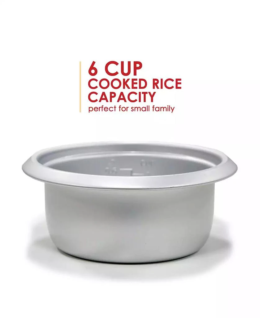 商品Elite Gourmet|Elite Cuisine 6-Cup Rice Cooker with Glass Lid and Keep Warm Function, Makes Stews, Grains, Hot Cereals,价格¥186,第5张图片详细描述