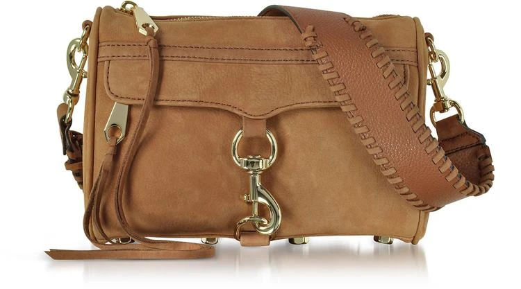 商品Rebecca Minkoff|迷你 M.A.C. 杏色正绒面革斜挎包配吉他带,价格¥1098,第1张图片