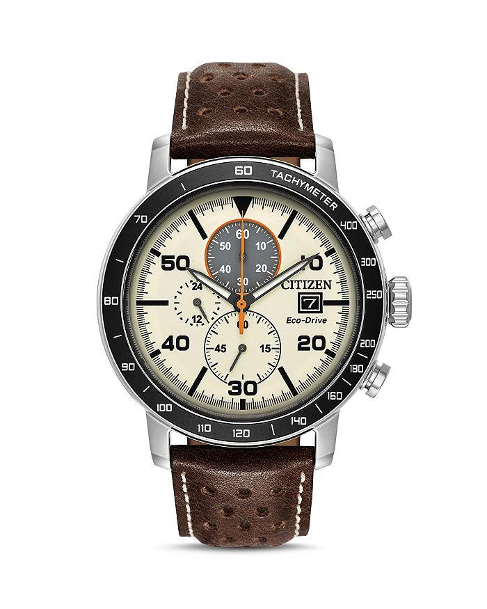 商品Citizen|Men's Leather Strap Watch, 44mm,价格¥2530,第1张图片详细描述
