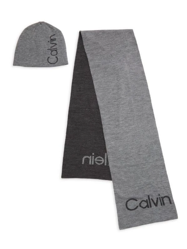 商品Calvin Klein|2-Piece Logo Beanie & Scarf Set,价格¥114,第1张图片