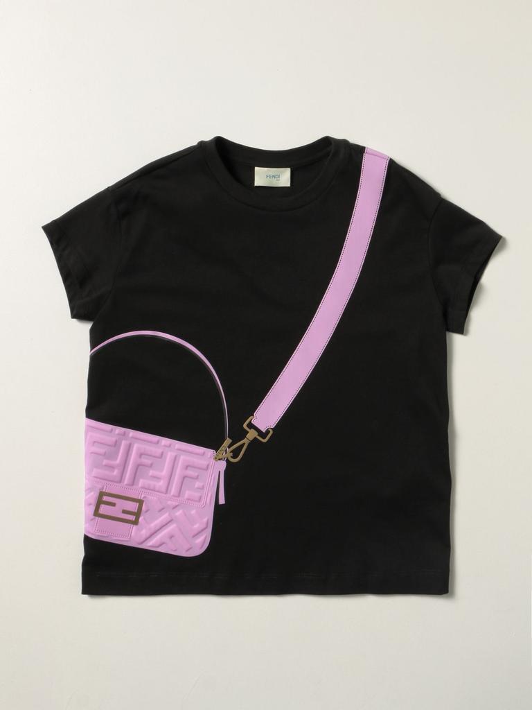 Fendi cotton T-shirt with Baguette Fendi print商品第1张图片规格展示