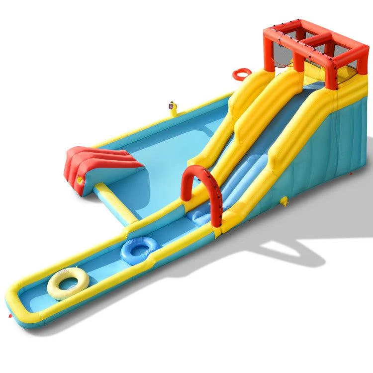 商品Hivvago|7-in-1 Inflatable Dual Slide Water Park Bounce House With 680W Blower,价格¥6228,第1张图片