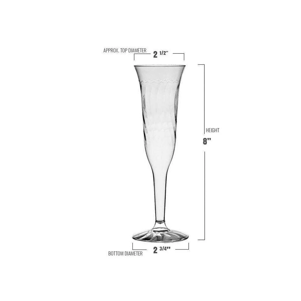 商品Smarty Had A Party|5 oz. Clear Plastic Champagne Flutes (96 flutes),价格¥527,第3张图片详细描述