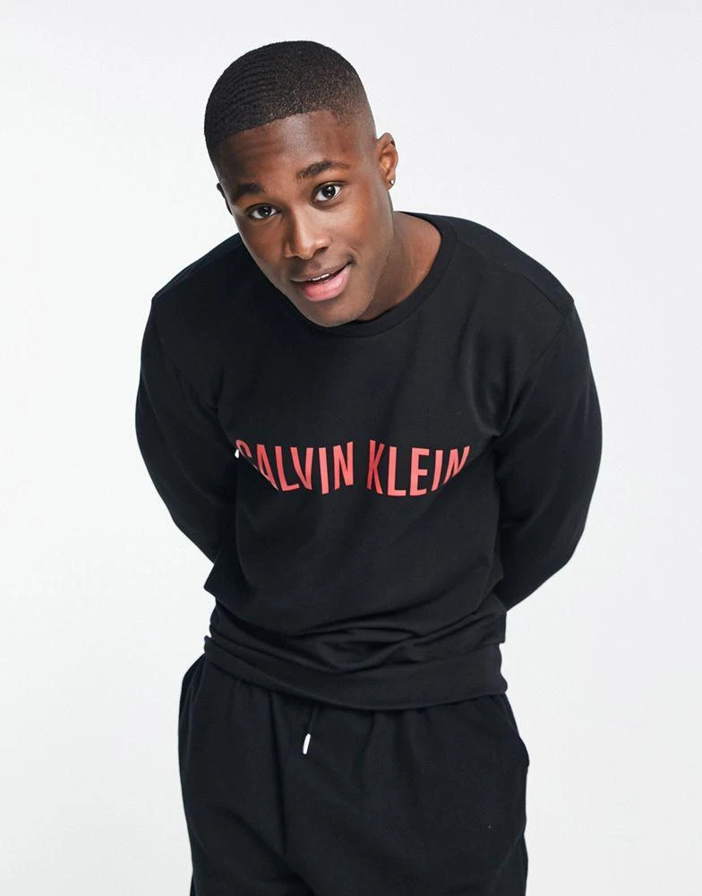 商品Calvin Klein|Calvin Klein Intense Power lounge sweatshirt in black,价格¥234,第3张图片详细描述