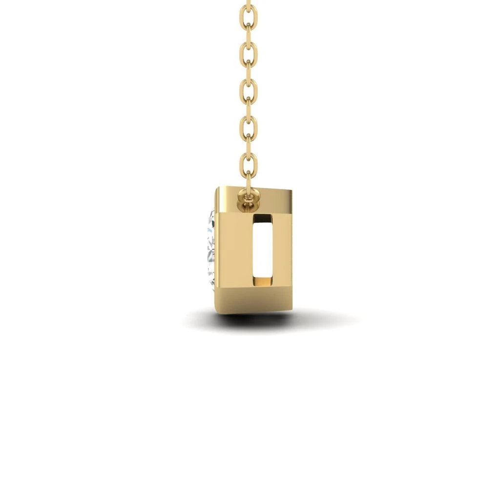 商品Lab Grown Diamonds|Lab Grown 1/2 CTW Emerald Cut Bezel Set Diamond Solitaire Pendant in 14K Yellow Gold,价格¥10095,第3张图片详细描述