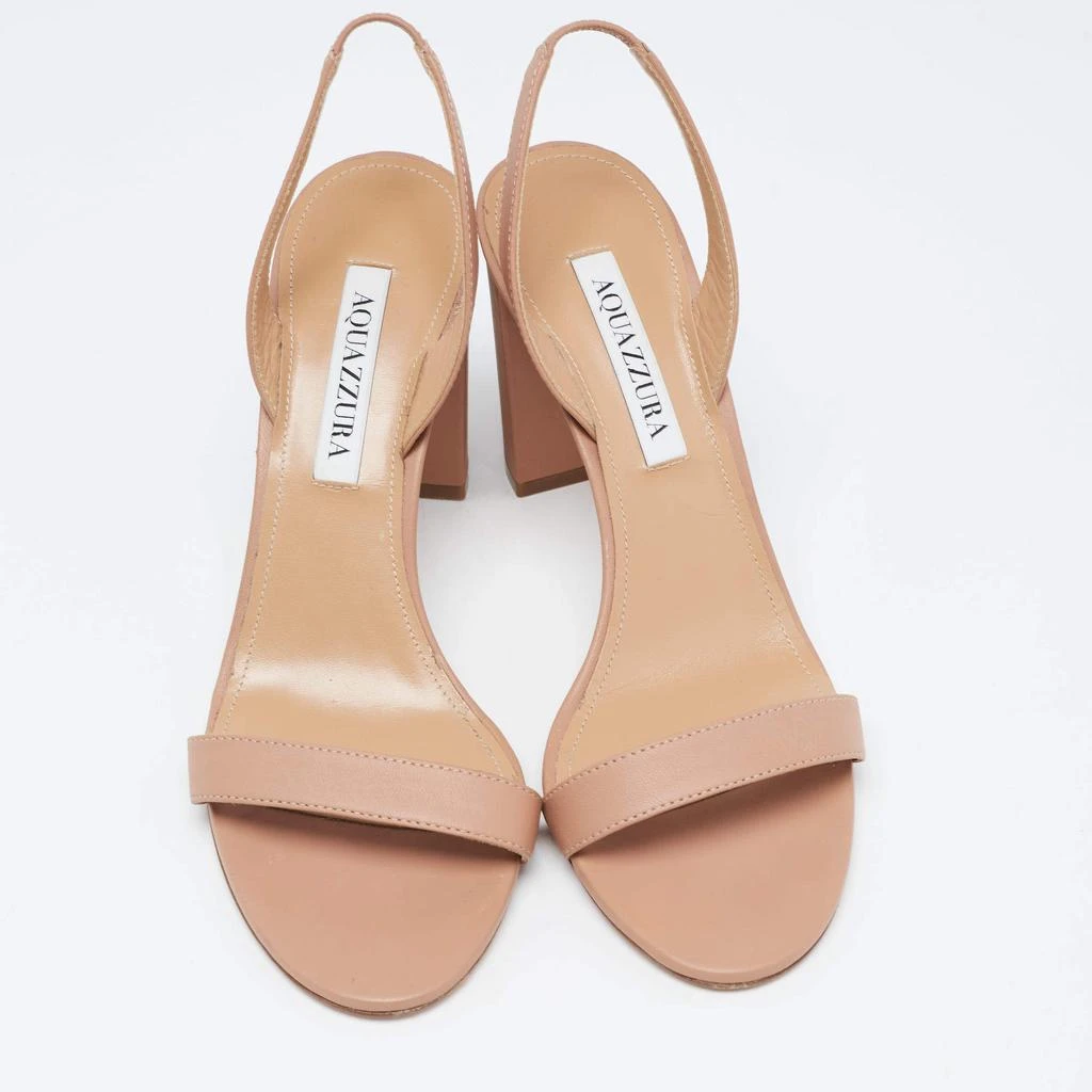 商品[二手商品] Aquazzura|Aquazzura Powder Pink Leather So Nude Slingback Sandals Size 38,价格¥1625,第3张图片详细描述