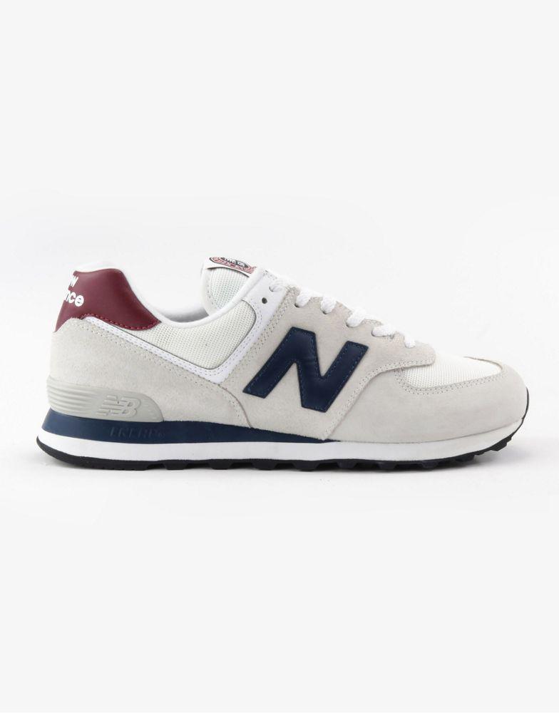 New Balance 574 suede trainers in light grey and navy商品第3张图片规格展示