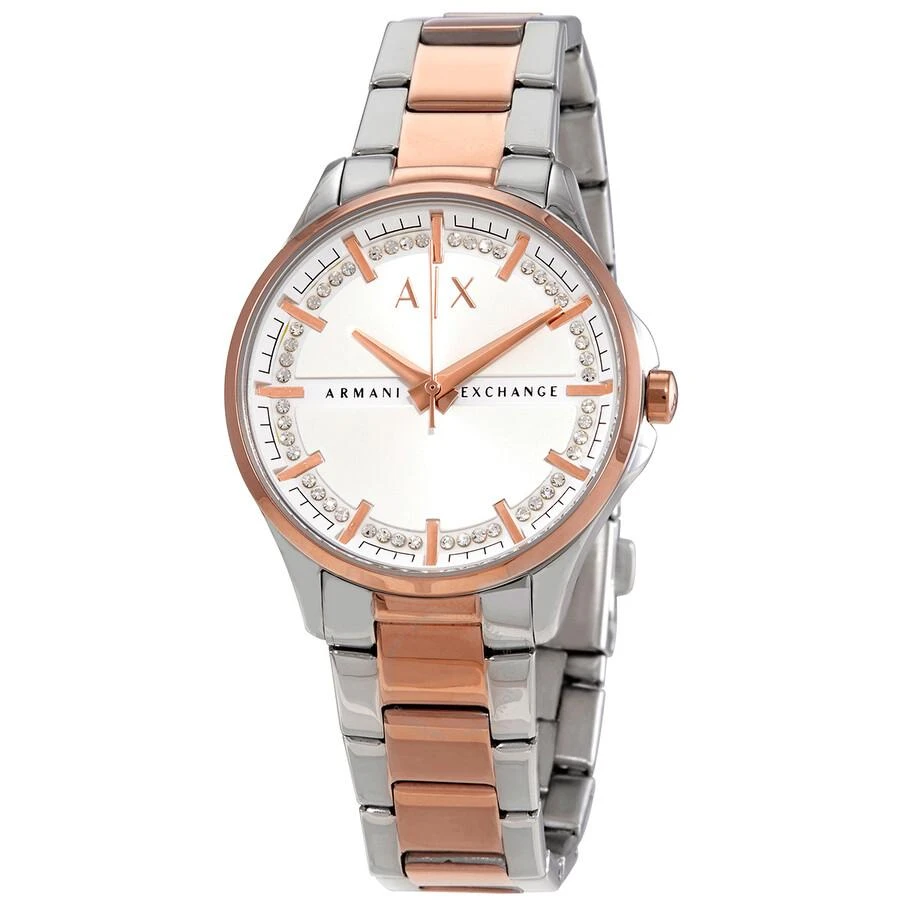 商品Armani Exchange|Lady Hampton Quartz White Dial Two-tone Ladies Watch AX5258,价格¥759,第1张图片