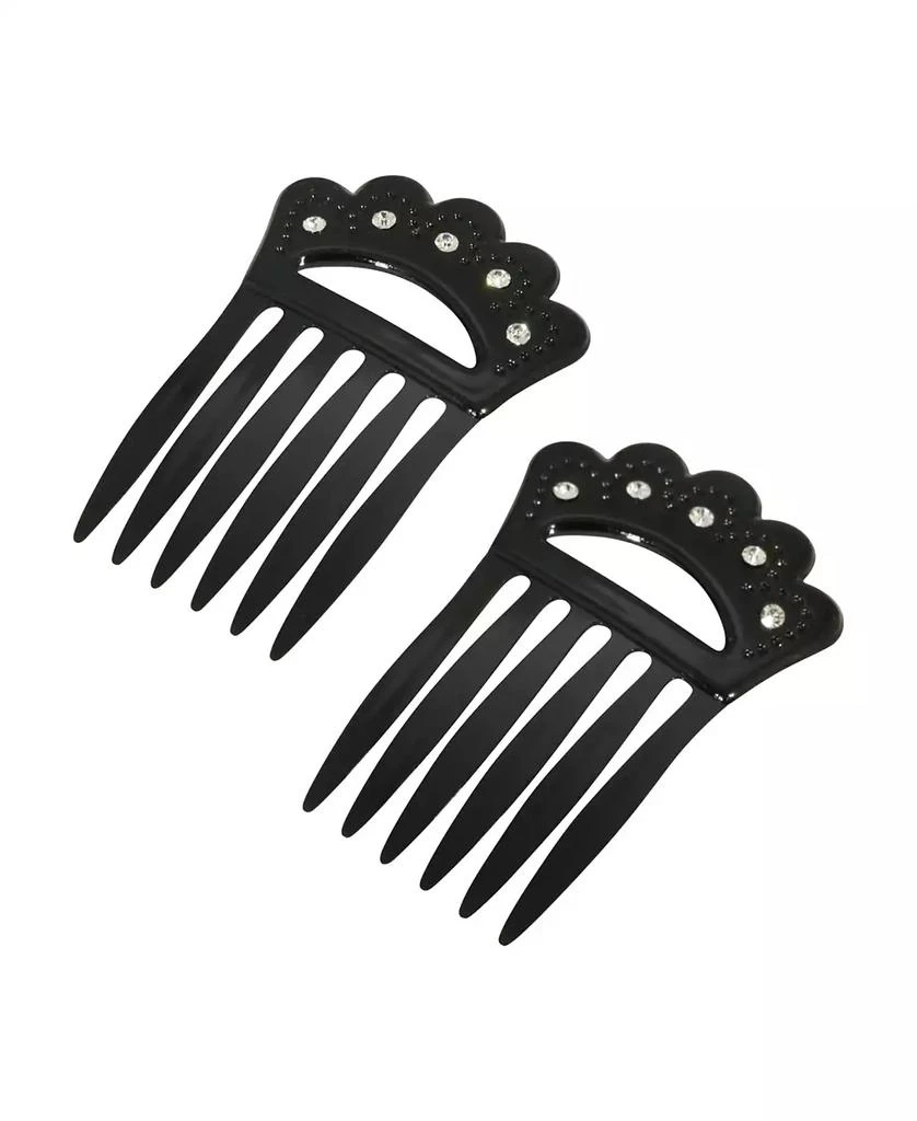 商品2028|Women's Plastic with Clear Crystal Double Hair Comb,价格¥132,第1张图片