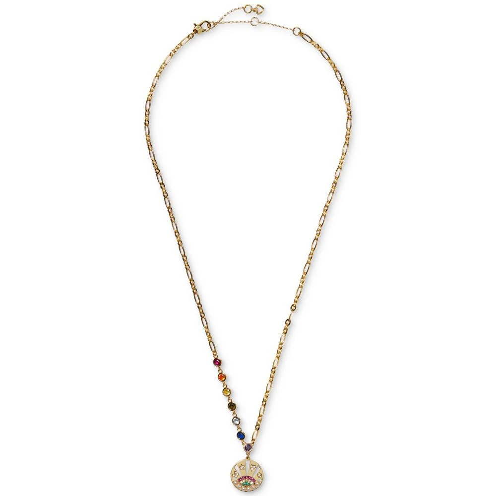 商品Kate Spade|Gold-Tone Rainbow Crystal & Imitation Pearl Medallion Pendant Necklace, 20" + 3" extender,价格¥645,第2张图片详细描述