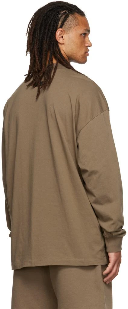 商品Essentials|Brown Flocked Long Sleeve T-Shirt,价格¥310,第3张图片详细描述