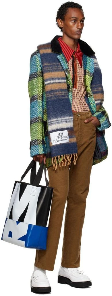 商品Marni|Navy Striped Wool Scarf,价格¥1491,第2张图片详细描述