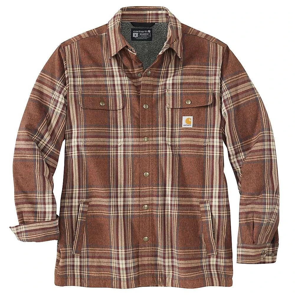 商品Carhartt|Carhartt Men's Relaxed Fit Flannel Sherpa-Lined Shirt Jacket,价格¥495,第1张图片