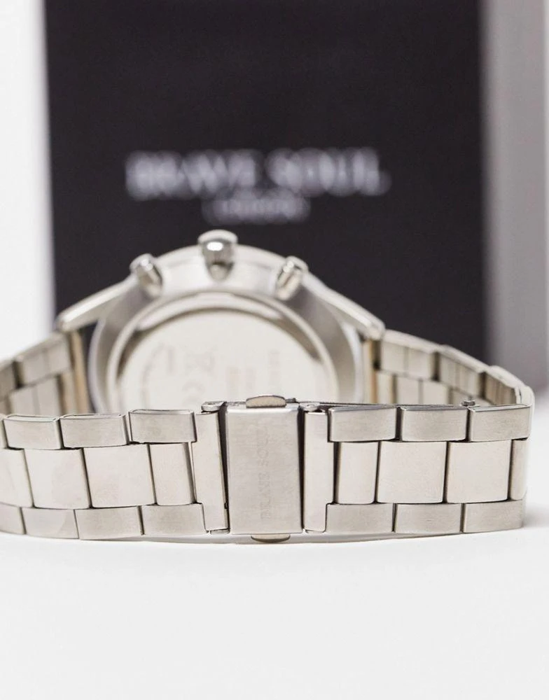 商品Brave Soul|Brave Soul multi-dial chunky strap watch in silver and blue,价格¥206,第2张图片详细描述