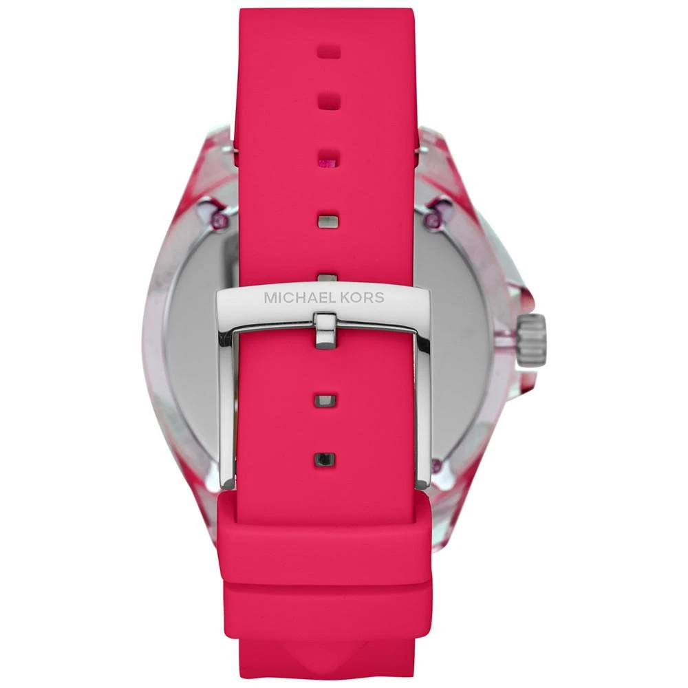 商品Michael Kors|Women's Wren Neon Pink Silicone Strap Watch 42mm,价格¥849,第4张图片详细描述