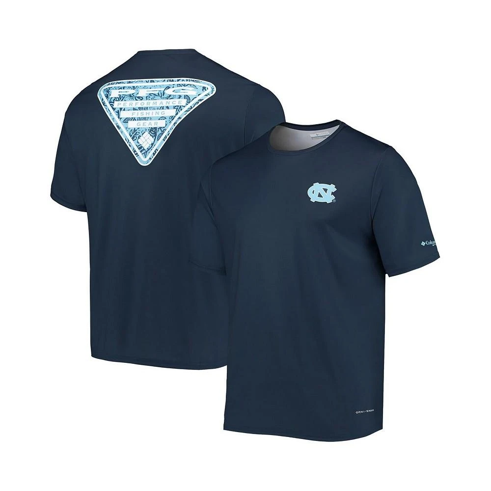 商品Columbia|Men's Navy North Carolina Tar Heels Terminal Tackle Omni-Shade T-shirt,价格¥295,第1张图片
