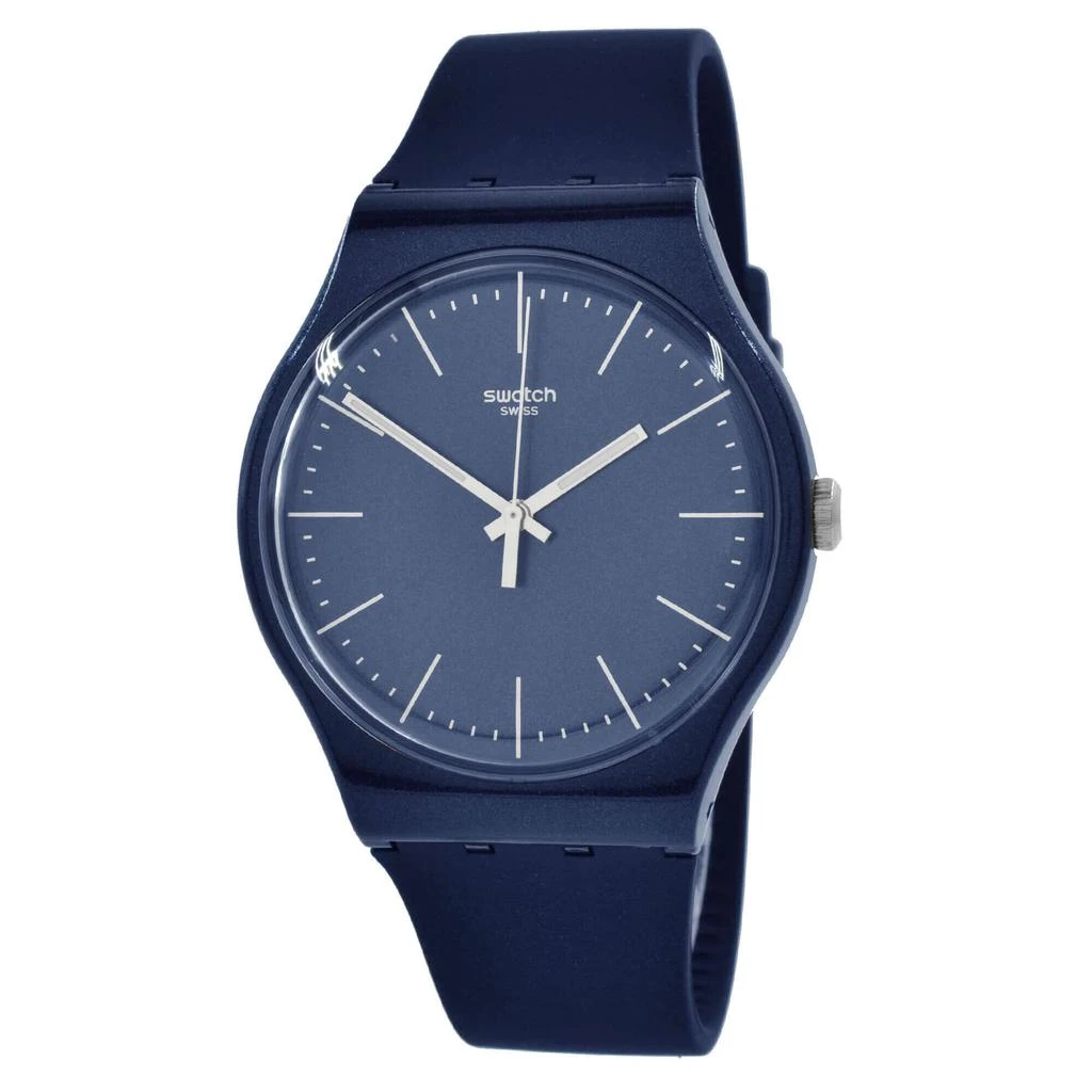 商品Swatch|Swatch Men's Watch - Worldhood Naitbayang Swiss Quartz Dark Blue Dial Strap | SUON136,价格¥606,第1张图片