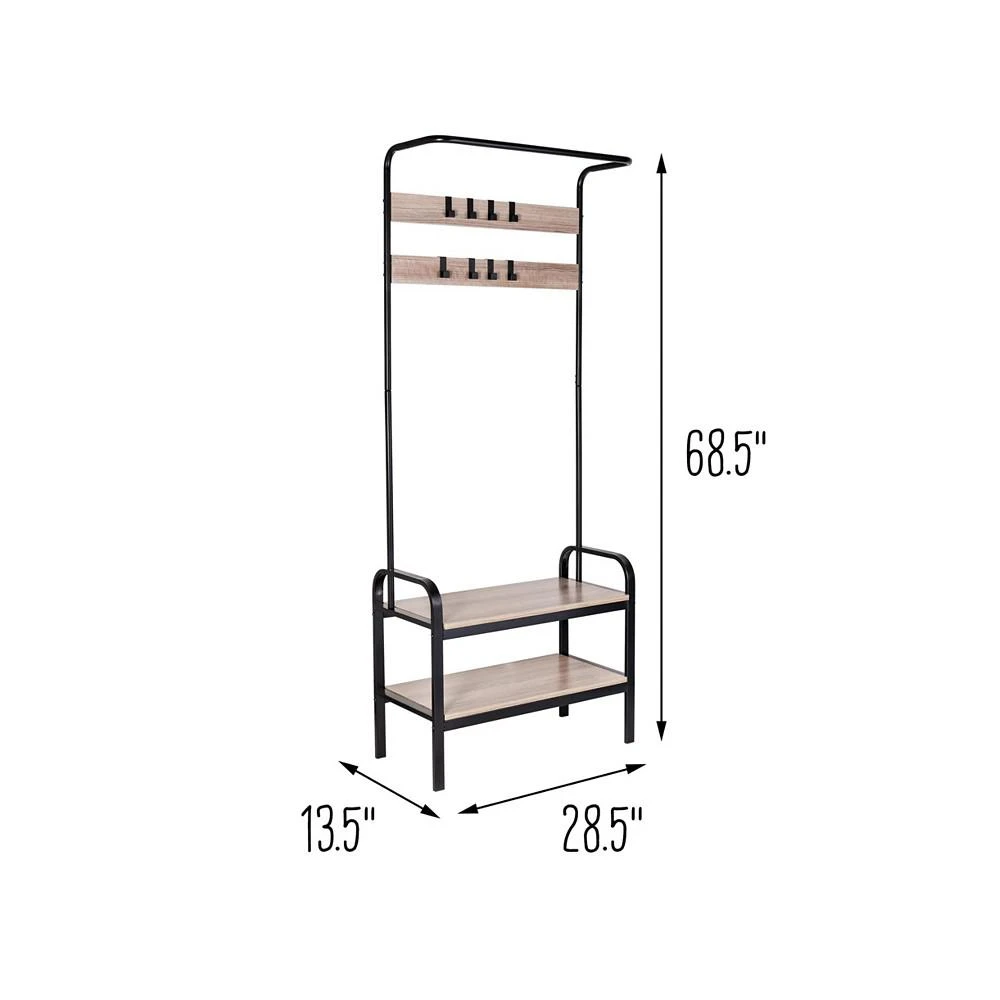 商品Honey Can Do|Entryway Organizer with Hooks and Shoe Storage,价格¥1206,第2张图片详细描述