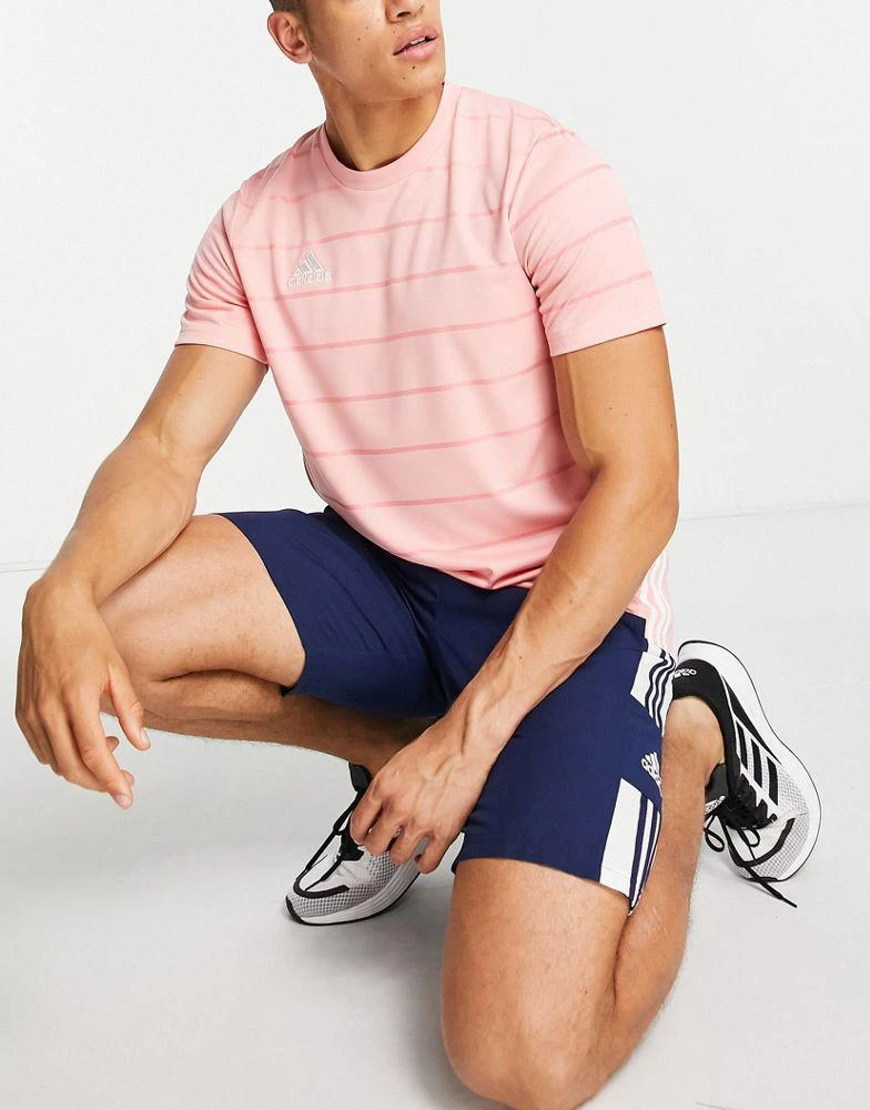 商品Adidas|adidas Football Campeon 21 stripe t-shirt in pink,价格¥173,第4张图片详细描述