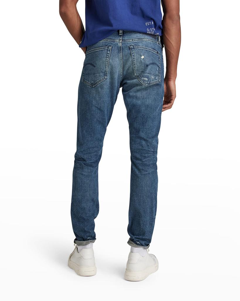 Men's 3301 Distressed Slim-Fit Jeans商品第4张图片规格展示