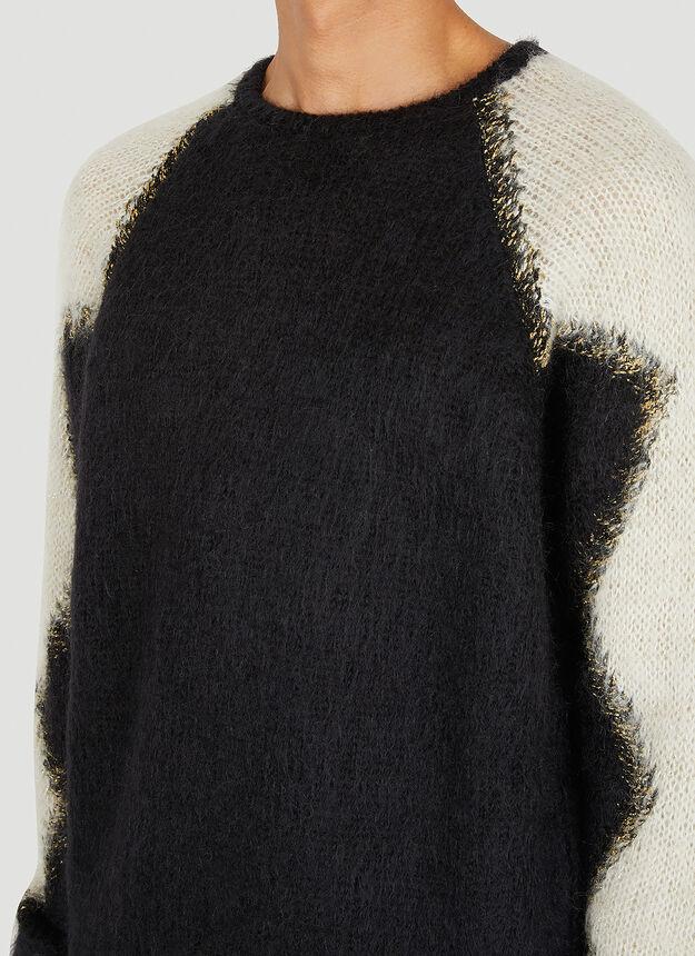 Contrasting Sleeve Sweater in Black商品第5张图片规格展示