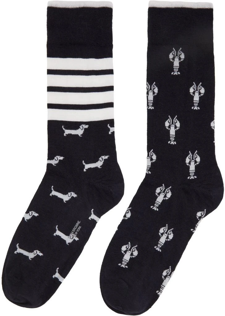 商品Thom Browne|Navy 4-Bar Hector & Lobster Socks,价格¥1095,第2张图片详细描述