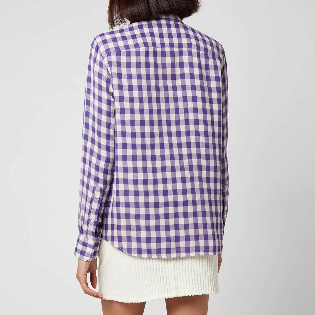 商品AMI|AMI Women's Classic Gingham Shirt - Violet,价格¥574,第4张图片详细描述
