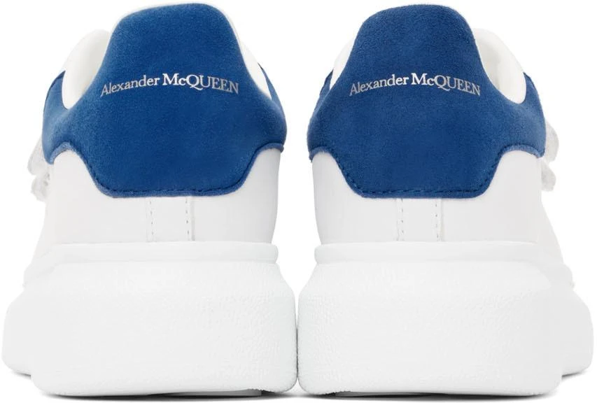 商品Alexander McQueen|Kids White & Blue Oversized Velcro Sneakers,价格¥1549,第2张图片详细描述