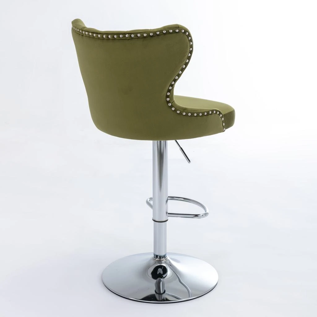 商品Simplie Fun|Swivel Velvet Barstools Adjusatble Seat Height from 25-33 Inch,价格¥2385,第5张图片详细描述