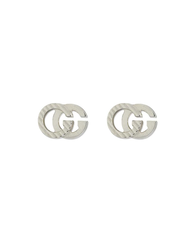 18k White Gold Running G Stud Earrings商品第1张图片规格展示