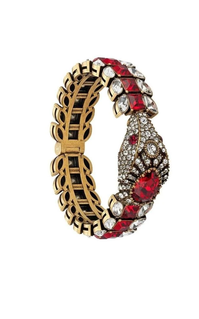 商品Gucci|Snake Motif Crystal-embellished Bracelet,价格¥15445,第4张图片详细描述