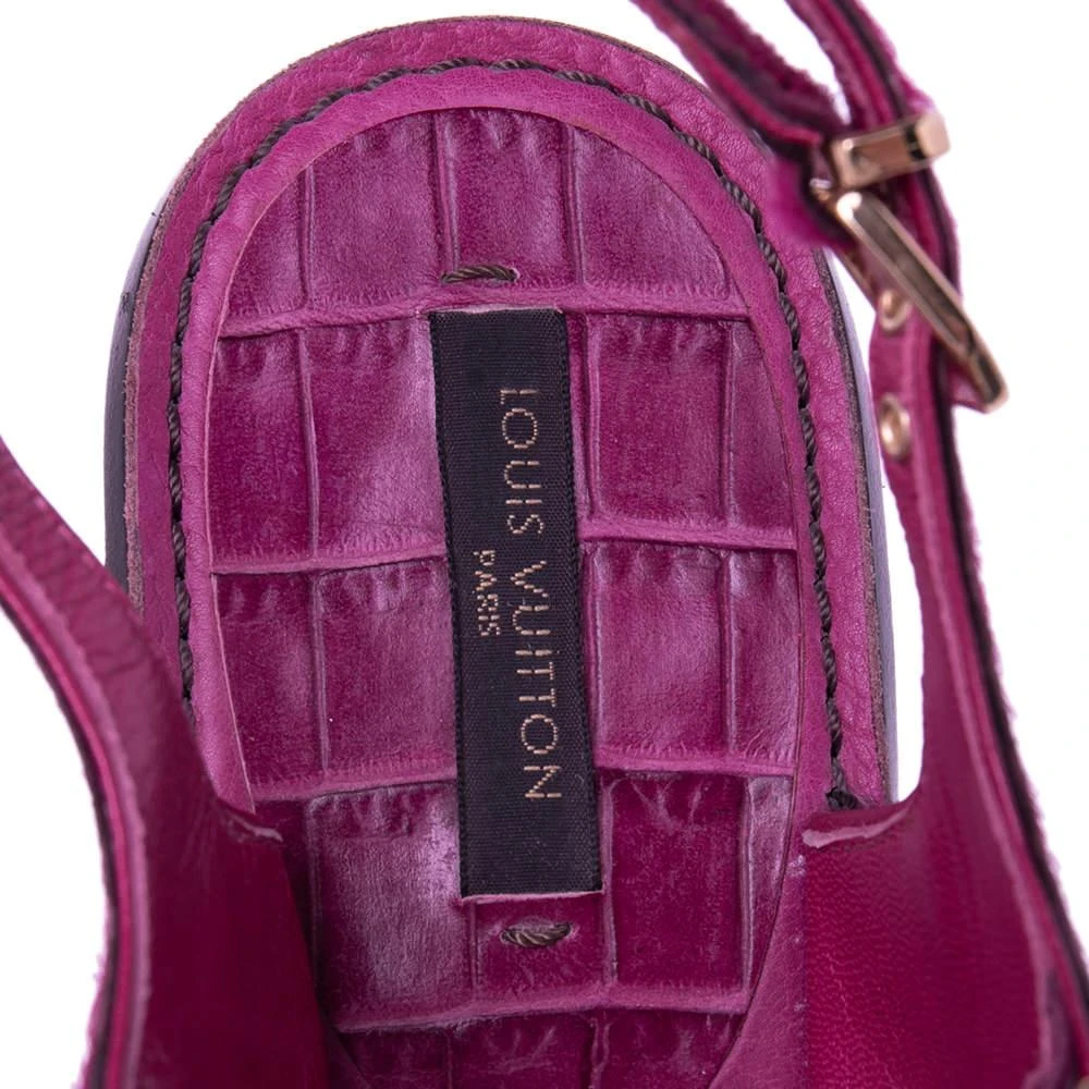 Louis Vuitton Pink Pony Hair Buckle Ankle Strap Sandals Size 41 商品