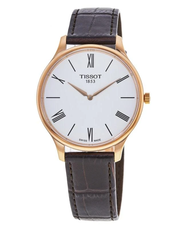 商品Tissot|Tissot Tradition 5.5 Two-Tone Leather Strap Men's Watch T063.409.36.018.00,价格¥1264,第1张图片