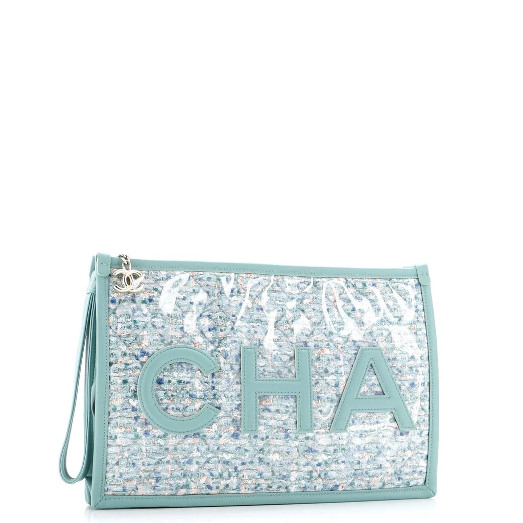 商品[二手商品] Chanel|Logo Wristlet Clutch PVC Over Quilted Tweed Large,价格¥14172,第2张图片详细描述