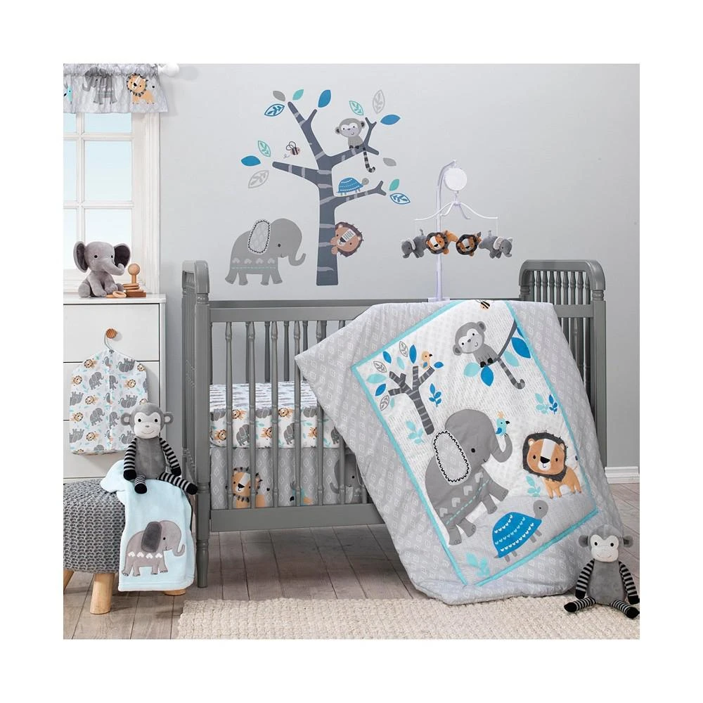 商品Bedtime Originals|Jungle Fun Gray/Blue Elephant and Lion Diaper Stacker,价格¥112,第3张图片详细描述