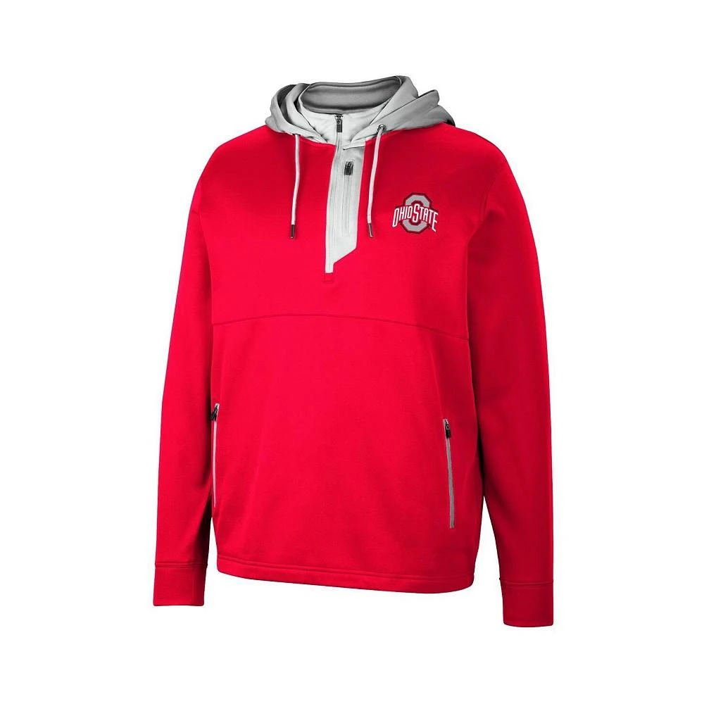 商品Colosseum|Men's Scarlet Ohio State Buckeyes Luge 3.0 Quarter-Zip Hoodie,价格¥421,第3张图片详细描述
