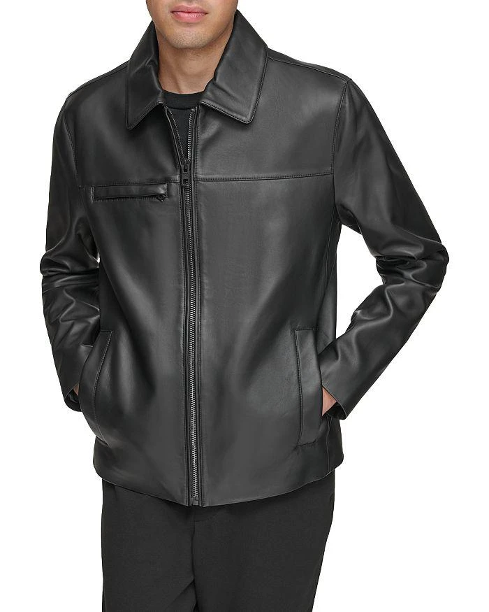 商品Andrew Marc|Damour Leather Full Zip Trucker Jacket  ,价格¥3345,第1张图片