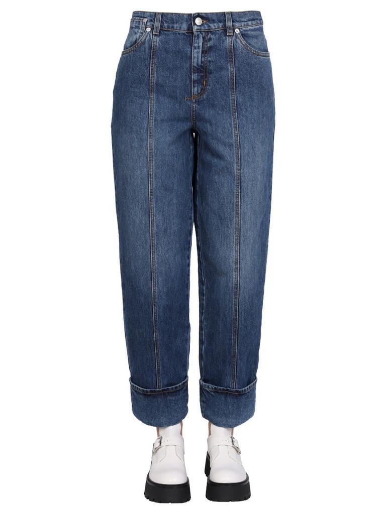 商品Alexander McQueen|Alexander Mcqueen Womens Blue Jeans,价格¥5577,第1张图片