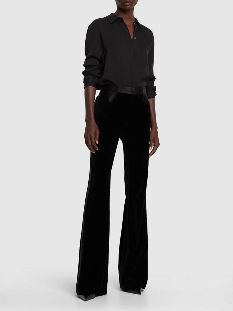 商品Tom Ford|低腰棉质天鹅绒喇叭裤,价格¥5995,第2张图片详细描述