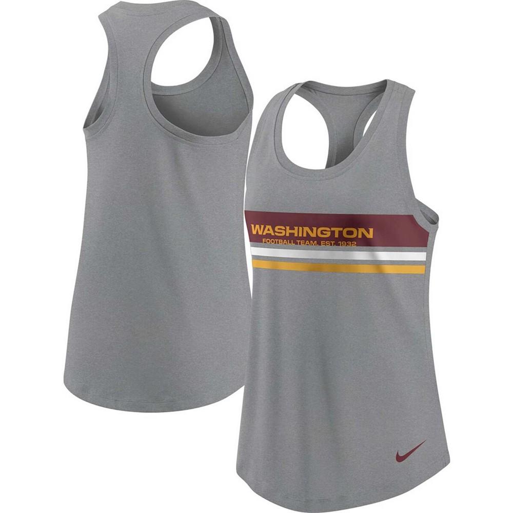 Women's Heather Charcoal Washington Football Team Scoop Neck Racerback Performance Tank Top商品第1张图片规格展示