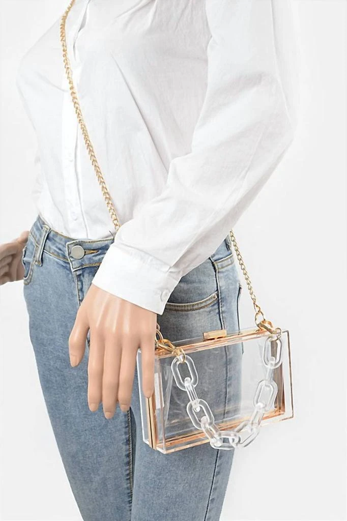 商品Artini Accessories|Artini Accessories - Women's Lucite Chain Handle Stadium Box Clutch,价格¥340,第4张图片详细描述