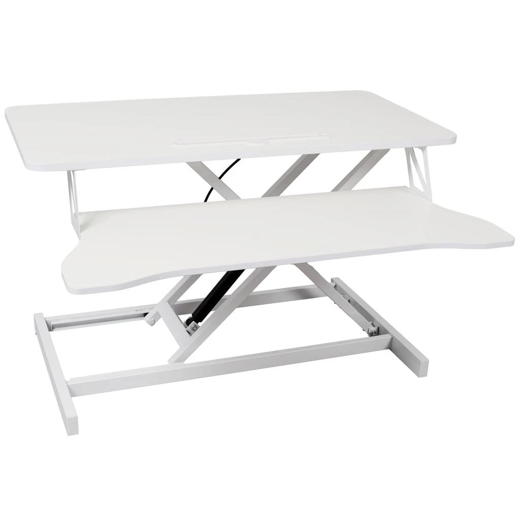 商品Streamdale Furniture|Streamdale Adjustable Standing Laptop Desk w/ Keyboard Tray, White,价格¥1211,第2张图片详细描述