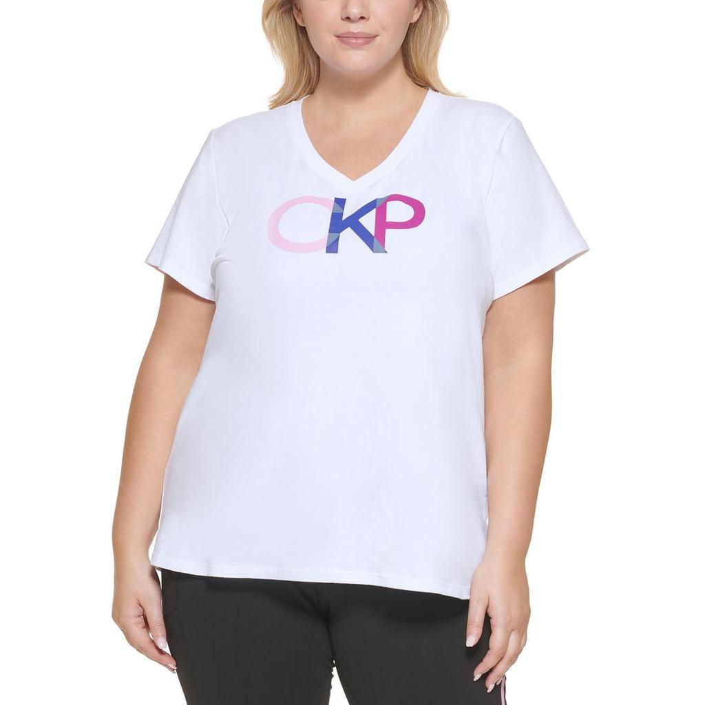 Calvin Klein Performance Womens Plus Crewneck Knit T-Shirt商品第1张图片规格展示