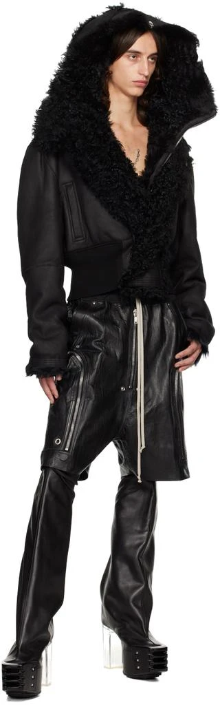 商品Rick Owens|Black Porterville Cropped Alice Reversible Shearling Bomber Jacket,价格¥21737,第4张图片详细描述