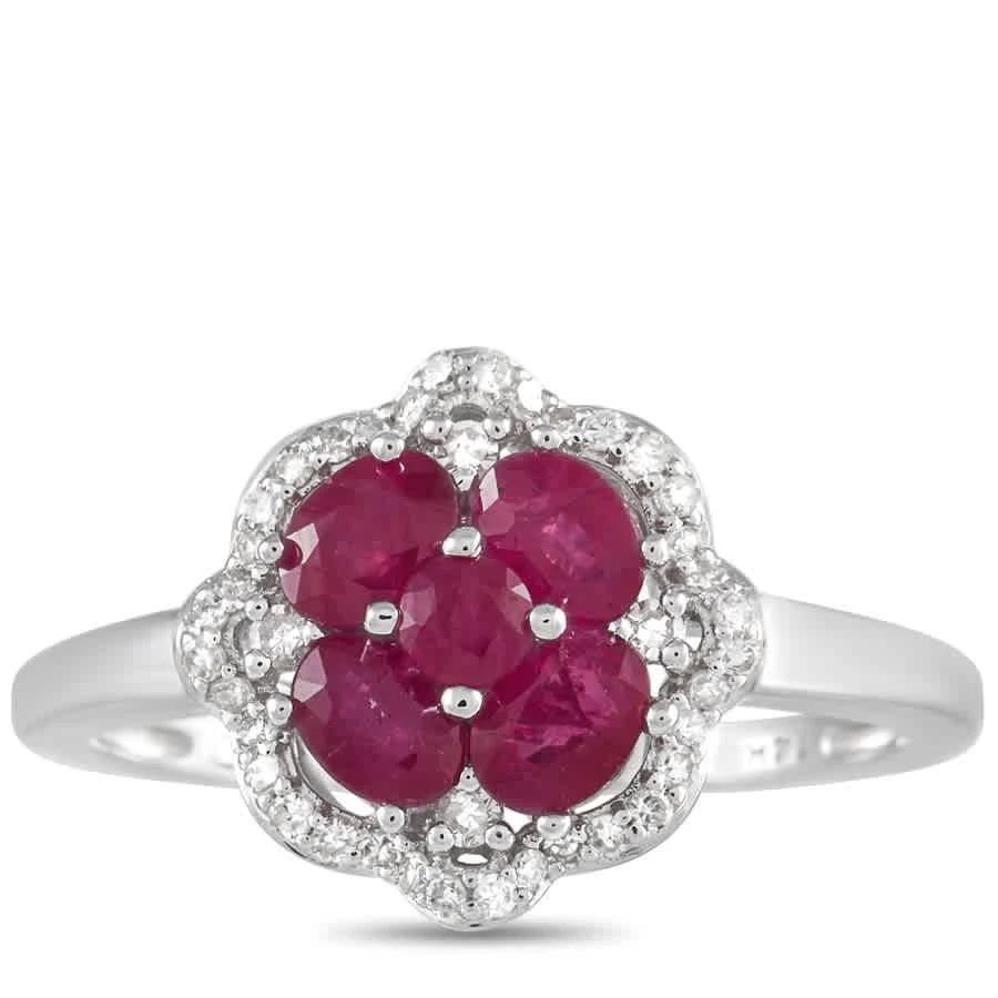 商品LB Exclusive|14K White Gold 0.18 ct Diamond and Ruby Ring,价格¥4388,第3张图片详细描述